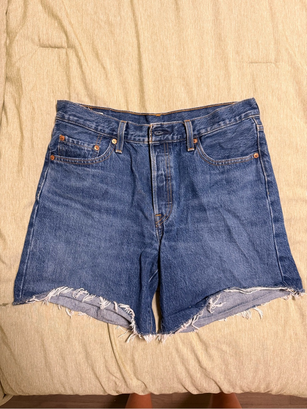 Levi's 501 Dark Blue Cutoff Denim Shorts